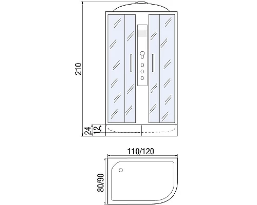 Купить Душевая кабина River Dunay 110x80 MT L 10000001093 с поддоном в магазине сантехники Santeh-Crystal.ru
