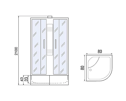 Заказать Душевая кабина River Nara XL 80x80 МТ Б/К 10000006205 без гидромассажа в магазине сантехники Santeh-Crystal.ru