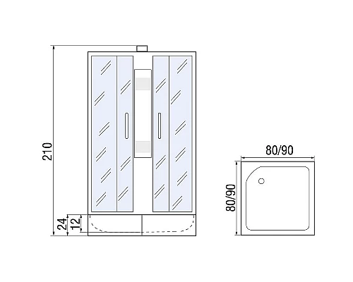 Заказать Душевая кабина River Neva 90x90 МТ Б/К 10000000819 с поддоном в магазине сантехники Santeh-Crystal.ru