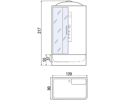 Заказать Душевая кабина River Vitim 120x80 ТН 10000003205 с поддоном в магазине сантехники Santeh-Crystal.ru