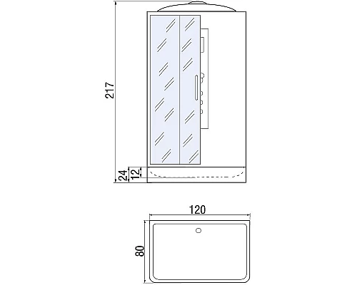 Приобрести Душевая кабина River Vitim 120x80 МТ 10000003219 с поддоном в магазине сантехники Santeh-Crystal.ru