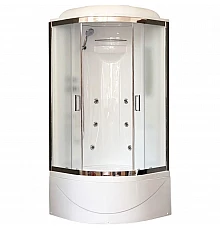 Душевая кабина Royal Bath ВК 90x90 RB90BK2-M-CH с гидромассажем стекло матовое задние стенки Белые