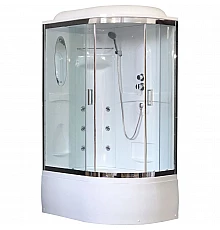 Душевая кабина Royal Bath ВК 120x80 RB8120BK2-T-CH-L с гидромассажем стекло прозрачное задние стенки Белые
