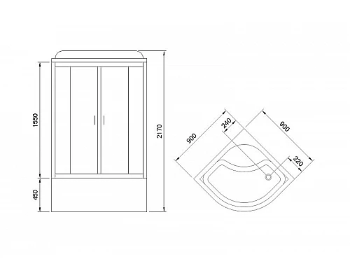 Купить Душевая кабина Royal Bath BK 90x90 RB90BK6-BT без гидромассажа в магазине сантехники Santeh-Crystal.ru