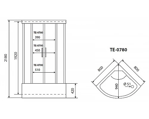 Приобрести Душевая кабина Timo Eco 80x80 TE-0780 с гидромассажем в магазине сантехники Santeh-Crystal.ru