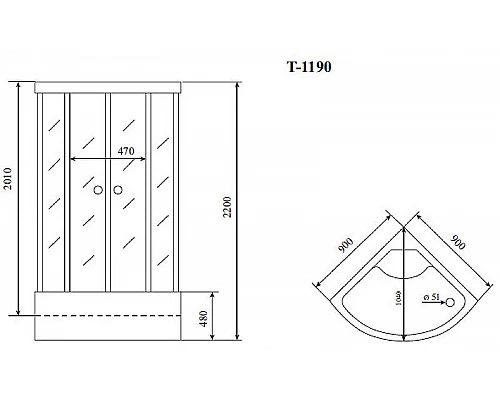 Купить Душевая кабина Timo Standart 90x90 T-1190 с гидромассажем в магазине сантехники Santeh-Crystal.ru