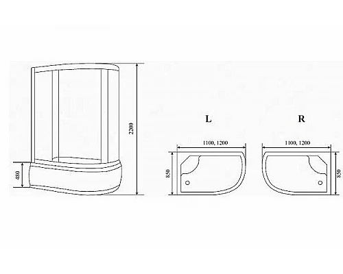 Заказать Душевая кабина Timo Standart 120x85 T-5520L с гидромассажем в магазине сантехники Santeh-Crystal.ru