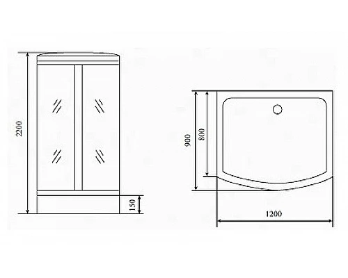 Заказать Душевая кабина Timo Standart 120x90 T-1115 с гидромассажем в магазине сантехники Santeh-Crystal.ru