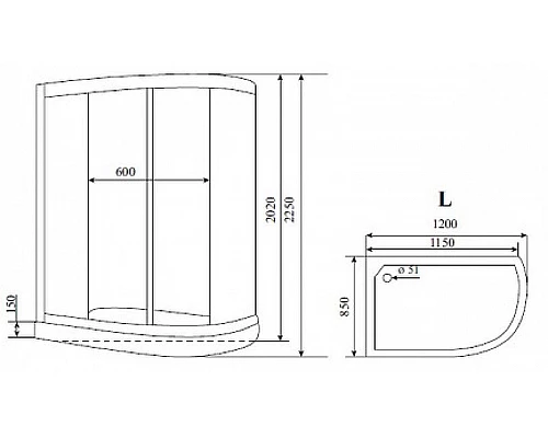 Приобрести Душевая кабина Timo Standart 120х85 T-1102PL без гидромассажа в магазине сантехники Santeh-Crystal.ru