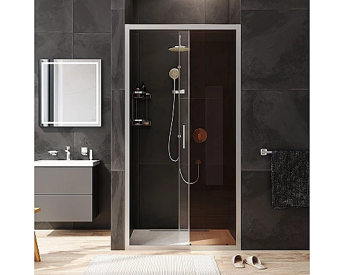 Приобрести Душевая дверь AM.PM Gem Solo 110 W90G-110-1-195MBr профиль Хром матовый стекло бронзовое-прозрачное в магазине сантехники Santeh-Crystal.ru