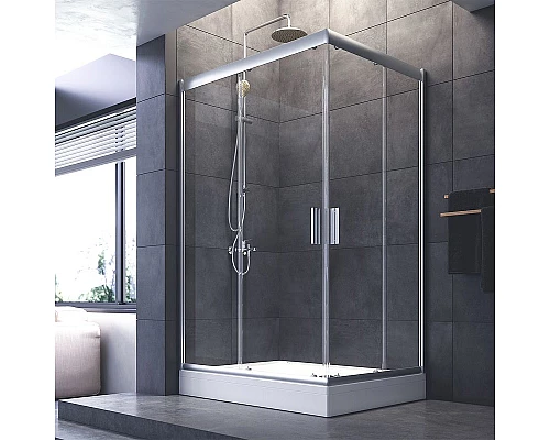Купить Душевой уголок AM.PM Gem 120x90 W90G-404-120290-MT профиль Хром матовый стекло прозрачное в магазине сантехники Santeh-Crystal.ru