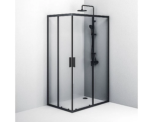 Заказать Душевой уголок AM.PM Gem S 120х80 W93G-404-120280-BT профиль Черный матовый стекло прозрачное в магазине сантехники Santeh-Crystal.ru