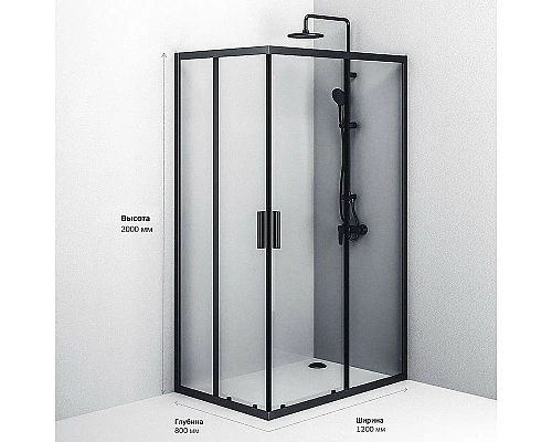 Заказать Душевой уголок AM.PM Gem S 120х80 W93G-404-120280-BT профиль Черный матовый стекло прозрачное в магазине сантехники Santeh-Crystal.ru