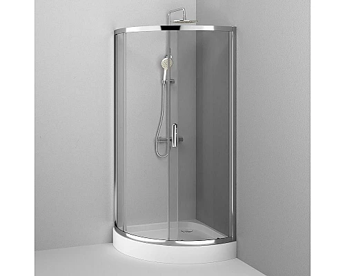 Купить Душевой уголок AM.PM Like Solo Slide 90x90 W83G-315-090CT профиль Хром глянцевый стекло прозрачное в магазине сантехники Santeh-Crystal.ru