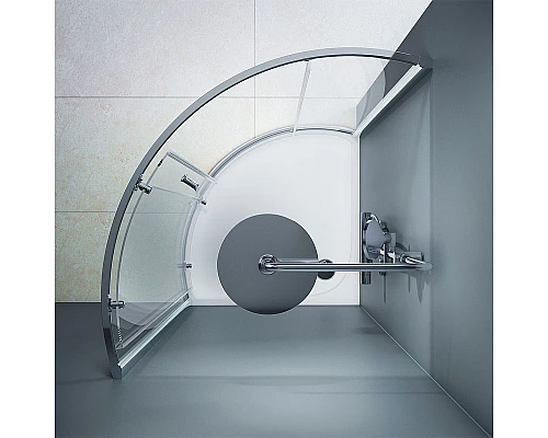 Купить Душевой уголок AM.PM Like Solo Slide 90x90 W83G-315-090CT профиль Хром глянцевый стекло прозрачное в магазине сантехники Santeh-Crystal.ru