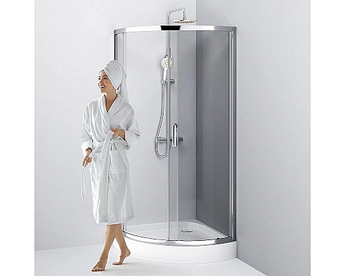 Купить Душевой уголок AM.PM Like Solo Slide 90x90 W83G-315-090CT профиль Хром глянцевый стекло прозрачное в магазине сантехники Santeh-Crystal.ru