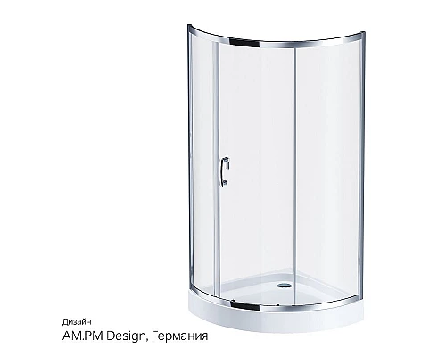 Купить Душевой уголок AM.PM Like Solo Slide 90x90 W83G-315-090CT профиль Хром глянцевый стекло прозрачное в магазине сантехники Santeh-Crystal.ru