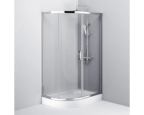 Купить Душевой уголок AM.PM Like Solo Slide 120х80 W83G-302U120CT профиль Хром глянцевый стекло прозрачное в магазине сантехники Santeh-Crystal.ru