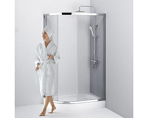 Купить Душевой уголок AM.PM Like Solo Slide 120х80 W83G-302U120CT профиль Хром глянцевый стекло прозрачное в магазине сантехники Santeh-Crystal.ru