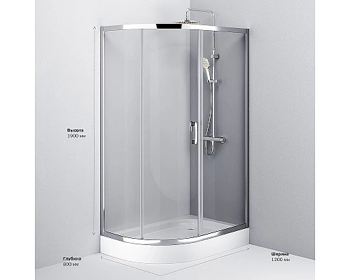 Купить Душевой уголок AM.PM Like Solo Slide 120х80 W83G-302U120CT профиль Хром глянцевый стекло прозрачное в магазине сантехники Santeh-Crystal.ru
