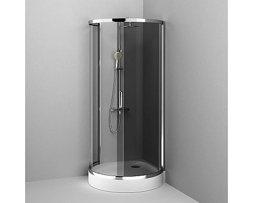 Купить Душевой уголок AM.PM Like Round 95х95 W83G-333-095CG профиль Хром глянцевый стекло тонированное в магазине сантехники Santeh-Crystal.ru