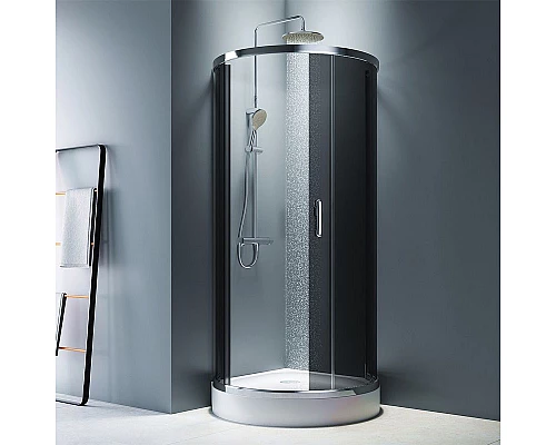 Купить Душевой уголок AM.PM Like Round 95х95 W83G-333-095CG профиль Хром глянцевый стекло тонированное в магазине сантехники Santeh-Crystal.ru