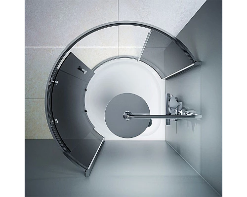 Купить Душевой уголок AM.PM Like Round 95х95 W83G-333-095CG профиль Хром глянцевый стекло тонированное в магазине сантехники Santeh-Crystal.ru