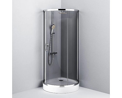Купить Душевой уголок AM.PM Like Round 95х95 W83G-333-095CG профиль Хром глянцевый стекло тонированное в магазине сантехники Santeh-Crystal.ru