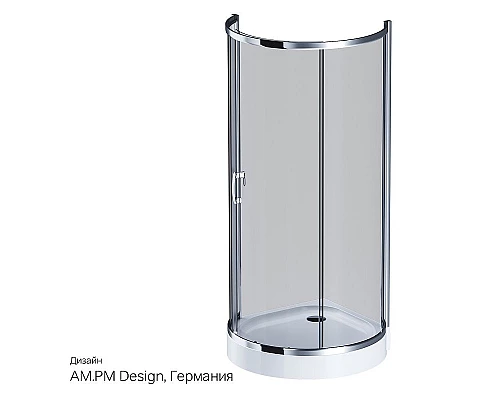 Купить Душевой уголок AM.PM Like Round 95х95 W83G-333-095CG профиль Хром глянцевый стекло тонированное в магазине сантехники Santeh-Crystal.ru