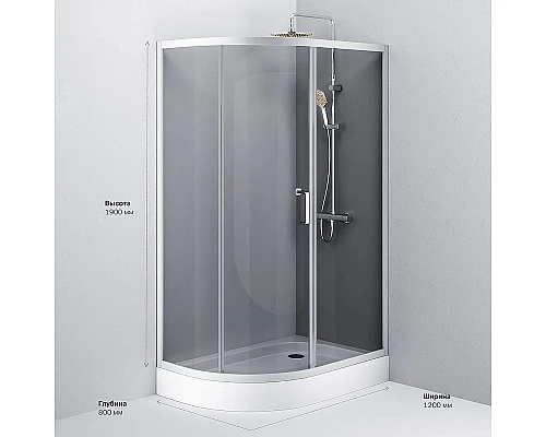 Приобрести Душевой уголок AM.PM Like Solo Slide 120х80 W83G-302U120CG64 профиль Хром матовый стекло тонированное в магазине сантехники Santeh-Crystal.ru