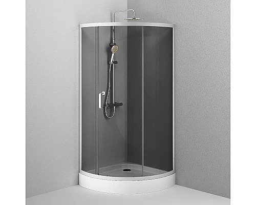 Заказать Душевой уголок AM.PM Like Solo Slide 90x90 W83G-315-090CG64 профиль Хром матовый стекло тонированное в магазине сантехники Santeh-Crystal.ru