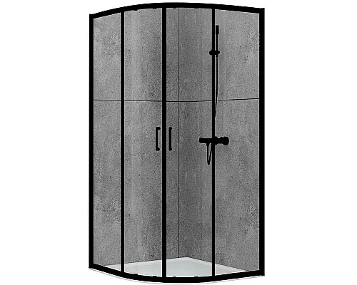 Заказать Душевой уголок Abber 90х90 AG01090B профиль Черный стекло прозрачное в магазине сантехники Santeh-Crystal.ru