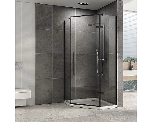 Приобрести Душевой уголок Abber Ewiges Wasser 80х80 AG05080B профиль Черный стекло прозрачное в магазине сантехники Santeh-Crystal.ru