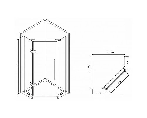 Заказать Душевой уголок Abber Ewiges Wasser 90x90 AG05090M профиль Хром стекло матовое в магазине сантехники Santeh-Crystal.ru