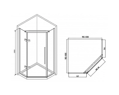 Заказать Душевой уголок Abber Ewiges Wasser 100x100 AG05100M профиль Хром стекло матовое в магазине сантехники Santeh-Crystal.ru