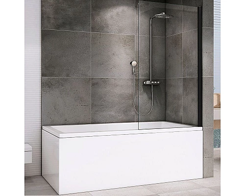 Заказать Шторка на ванну Abber Immer Offen 100x140 AG71100B профиль Черный стекло прозрачное в магазине сантехники Santeh-Crystal.ru