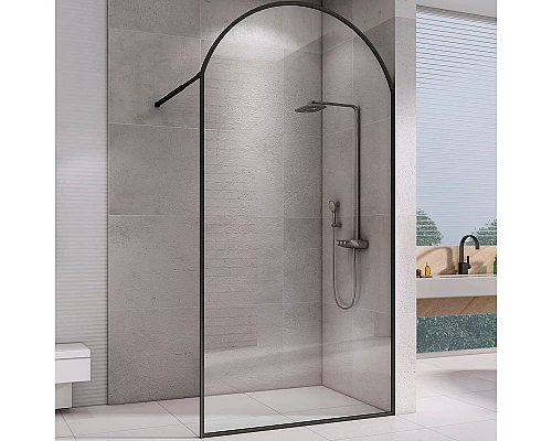 Душевая перегородка Abber Immer Offen 120 AG64120BN профиль Черный стекло прозрачное