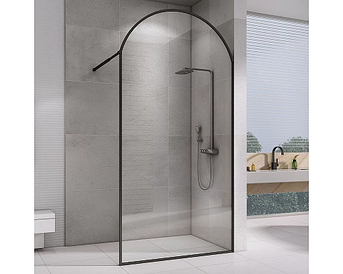 Душевая перегородка Abber Immer Offen 120 AG64120BN профиль Черный стекло прозрачное