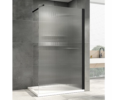 Душевая перегородка Abber Immer Offen 90 AG61091R8 профиль Черный стекло рифленое