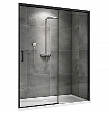 Душевая дверь Abber Komfort 140 AG93140B профиль Черный стекло прозрачное