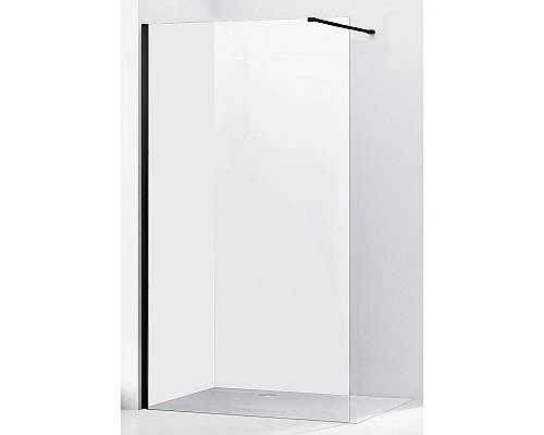 Купить Душевая перегородка Abber AG61100B 100x200 профиль Черный стекло прозрачное в магазине сантехники Santeh-Crystal.ru