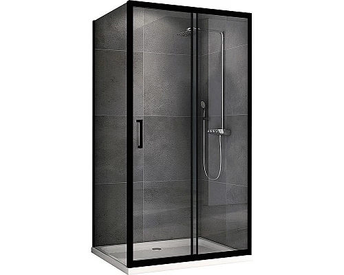 Приобрести Душевой уголок Abber Schwarzer Diamant 130х80 AG30130B-S80B профиль Черный стекло прозрачное в магазине сантехники Santeh-Crystal.ru