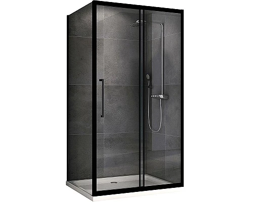 Купить Душевой уголок Abber Schwarzer Diamant 110х80 AG30110BH-S80B профиль Черный стекло прозрачное в магазине сантехники Santeh-Crystal.ru