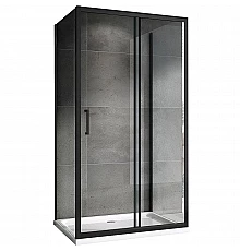 Душевой уголок Abber Schwarzer Diamant 150х100 AG30150B-S100B-S100B профиль Черный стекло прозрачное