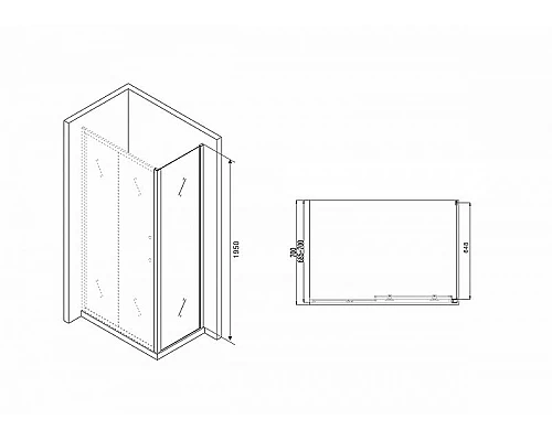 Купить Душевая стенка Abber Schwarzer Diamant 70x195 S70B профиль Черный стекло прозрачное в магазине сантехники Santeh-Crystal.ru