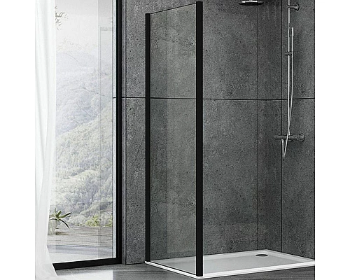 Купить Душевая стенка Abber Schwarzer Diamant 70x195 S70B профиль Черный стекло прозрачное в магазине сантехники Santeh-Crystal.ru