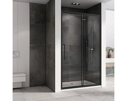 Купить Душевая дверь Abber Schwarzer Diamant 180 AG30180BH профиль Черный стекло прозрачное в магазине сантехники Santeh-Crystal.ru