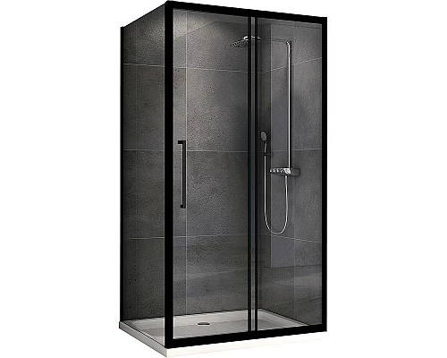 Приобрести Душевой уголок Abber Schwarzer Diamant 180х80 AG30180BH-S80B профиль Черный стекло прозрачное в магазине сантехники Santeh-Crystal.ru