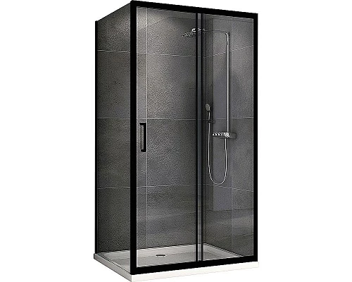 Заказать Душевой уголок Abber Schwarzer Diamant 180х70 AG30180B-S70B профиль Черный стекло прозрачное в магазине сантехники Santeh-Crystal.ru