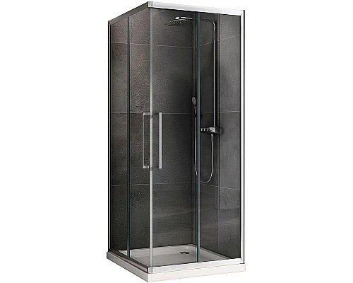 Заказать Душевой уголок Abber Schwarzer Diamant 90x90 AG02090H профиль Хром стекло прозрачное в магазине сантехники Santeh-Crystal.ru